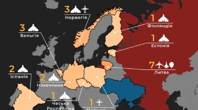 росія здійснила 20 порушень повітряного простору Європи за жовтень  - ЦПД