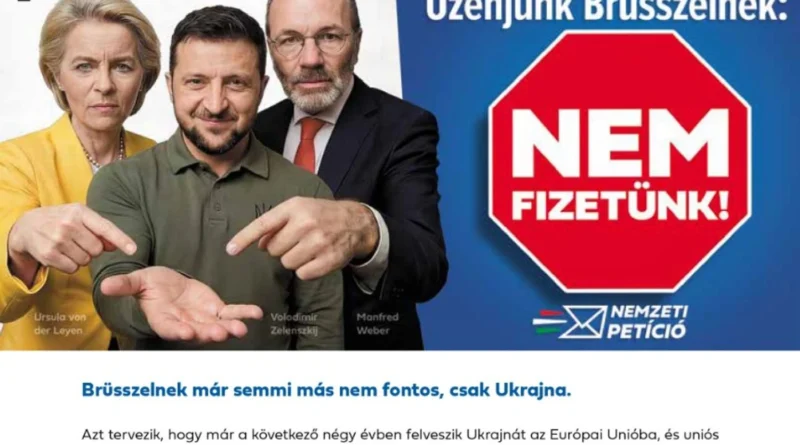Уряд Угорщини запустив петицію проти фінансової допомоги Україні перед виборами з провокативними зображеннями Зеленського
